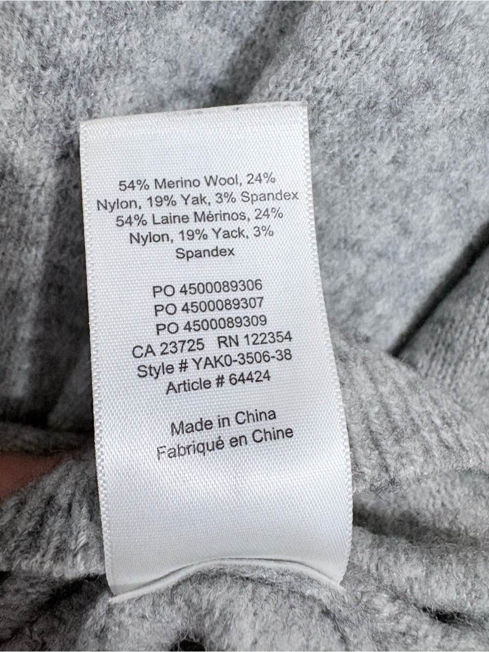 Babaton Aritzia Thurlow Oversized Boho Pullover Sweater sz S Gray Merino Laine - Picture 5 of 8